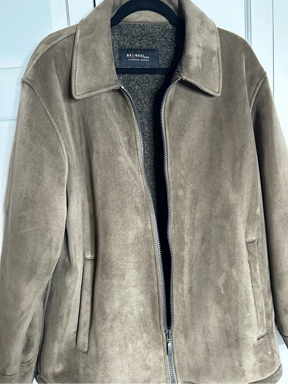 Men’s Brown Suede Zip-Front Jacket